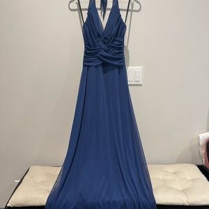 Floor Length Formal Dark Blue Gown